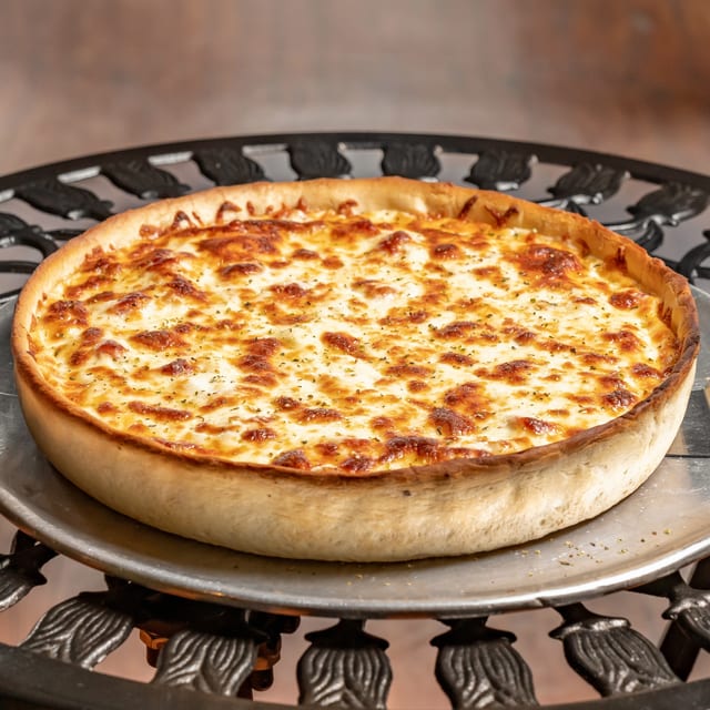 Cheese Pizza Deep Pan Siciliana.